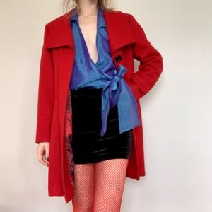 GUESS Red wool pea coat